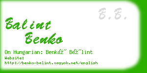 balint benko business card
